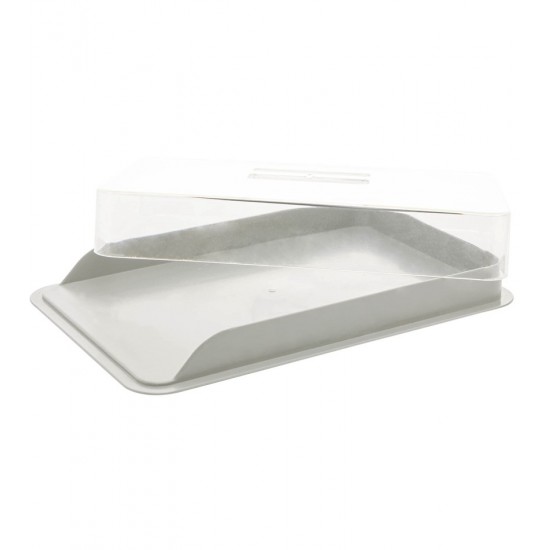 Porta Frios 24x16x4,5cm De Polipropileno Com Tampa De Poliestireno Off-White